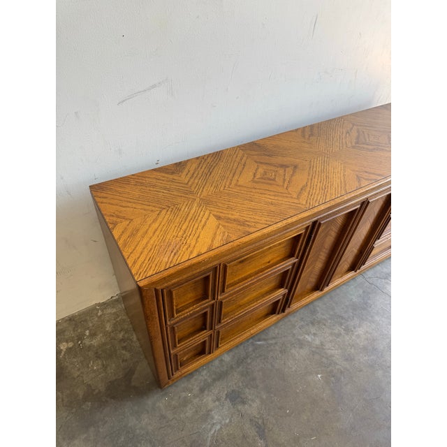 Vintage Mid Century Oak Dresser - Stylish Brutalist Lowboy 1960s For Sale - Image 4 of 10