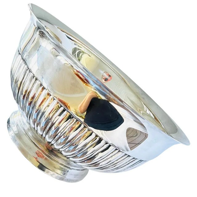 Silver Towle Silversmiths Fine Vintage 1950s Large Silver Footed Bar Tub / Champagne / Wine Cooler For Sale - Image 8 of 9