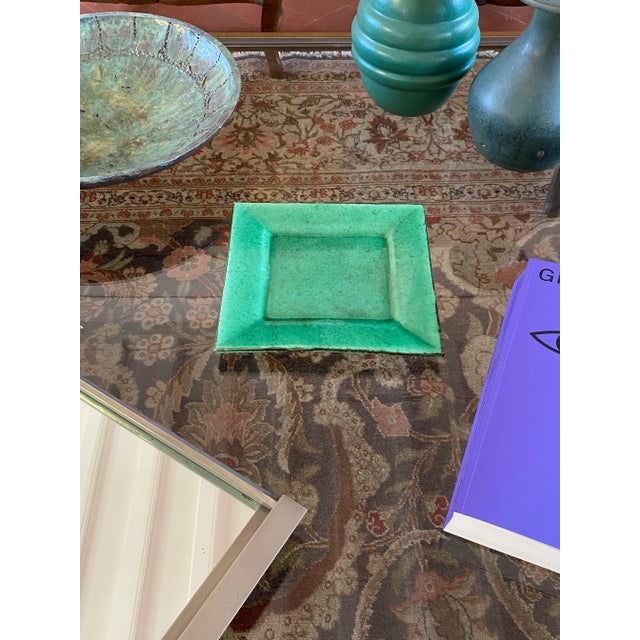 1960s Green Fire-Glazed Ceramic Vide Poche, France, Ca. 1960 For Sale - Image 5 of 12