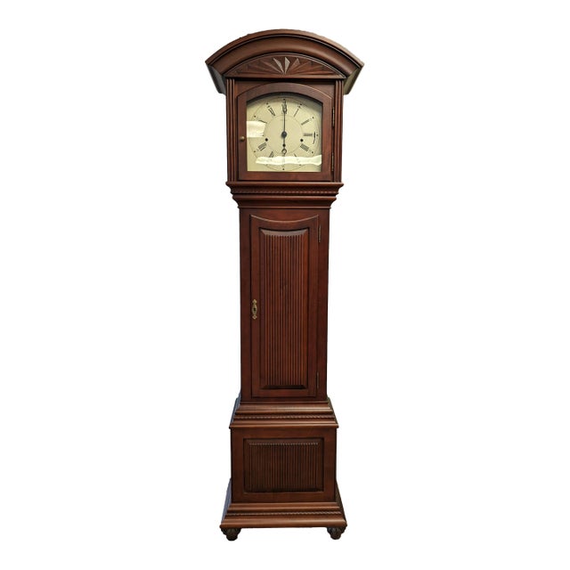 Ethan Allen Contemporary Pinch-Waist Grandfather Clock For Sale
