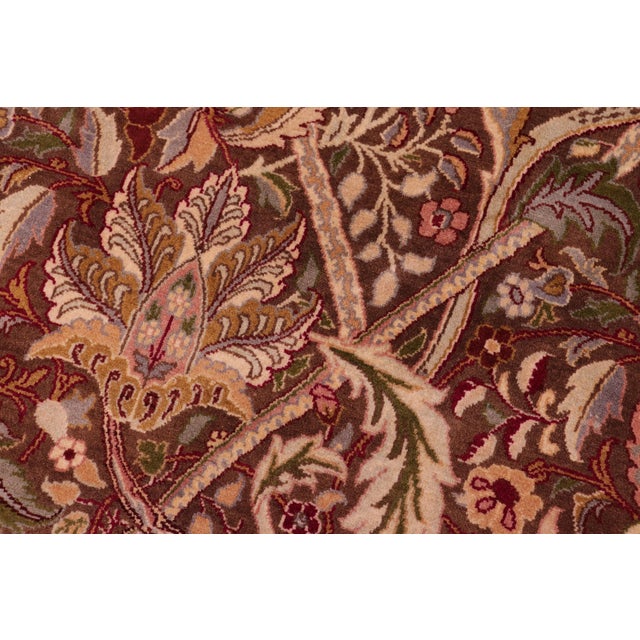 William Morris 1990's Pak-Persian Brown/Ivory Wool Rug - 9'1'' X 12'6'' For Sale - Image 4 of 9