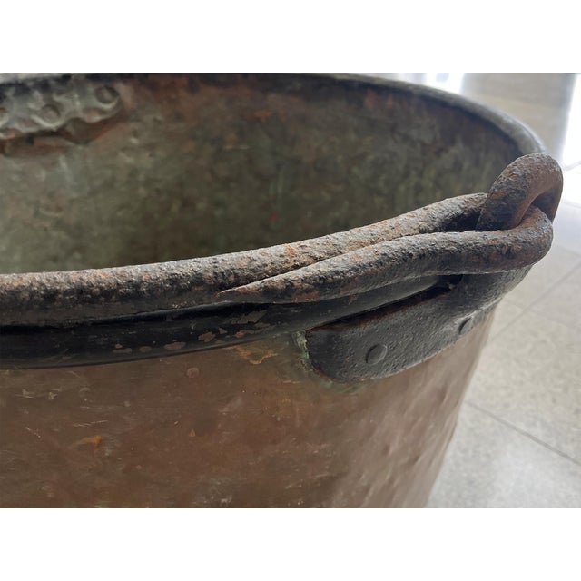 19th Century Large French Country Copper Cauldron For Sale - Image 9 of 13