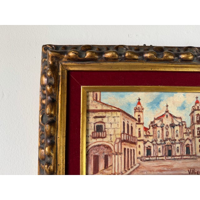 1960's Villiers Cathedral De La Habana Cuba Impressionist Oil on Masonite Board - Framed For Sale In Miami - Image 6 of 12