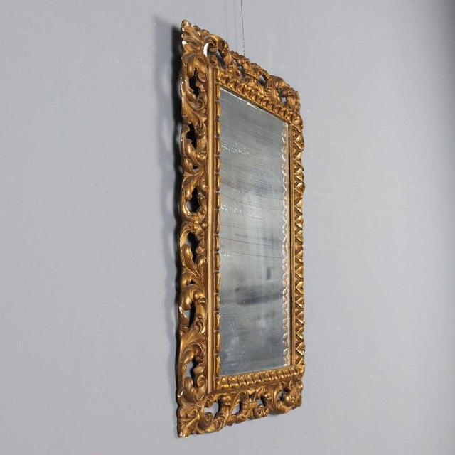 Wood Mirror in Wood and Gilded Pastiglia For Sale - Image 7 of 9