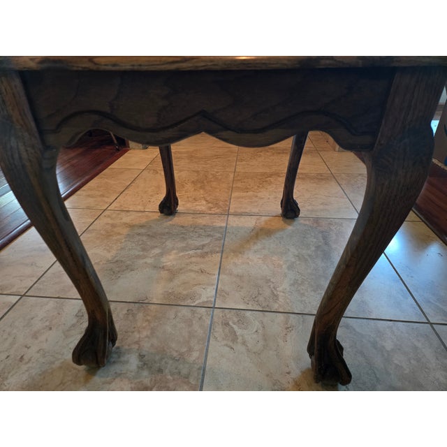 Late 19th Century Antique Victorian Oak Side Table For Sale - Image 5 of 6