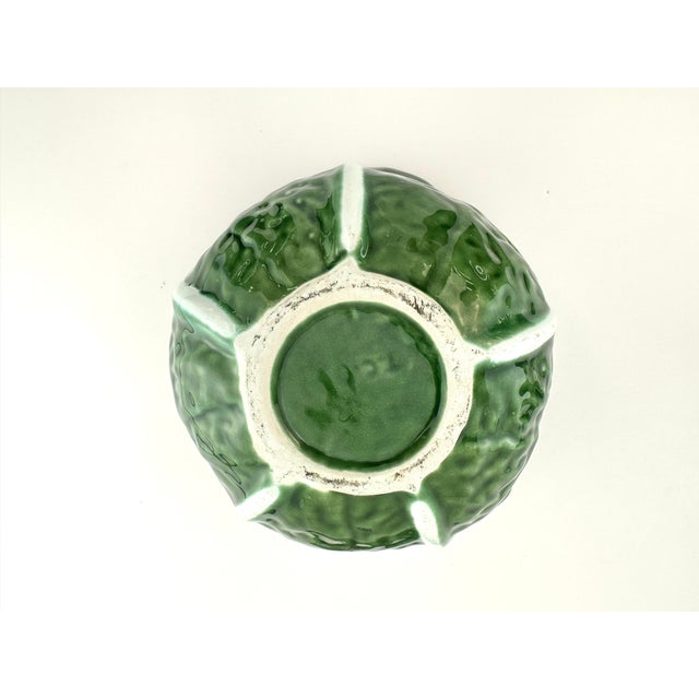 Vintage Portuguese Majolica Style Cabbage Tureen With Underplate and Ladle For Sale - Image 11 of 11