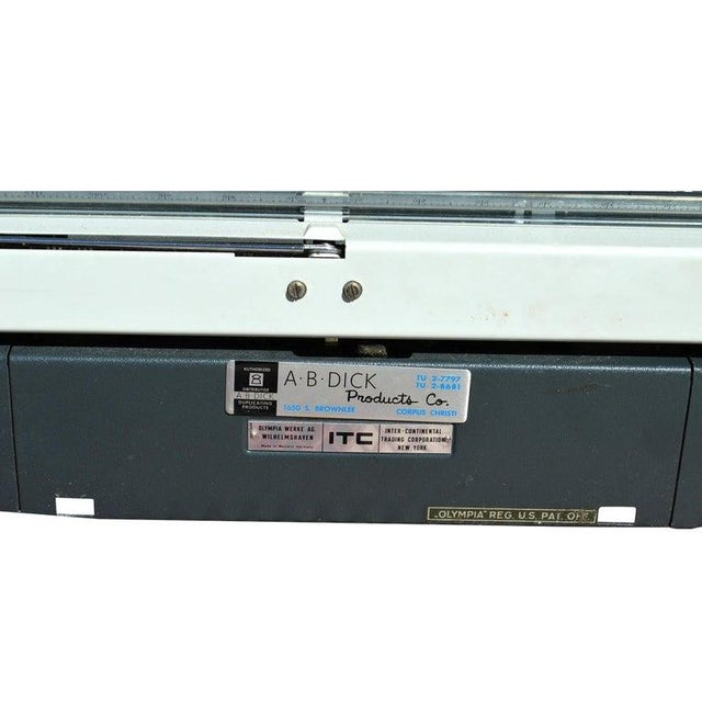 Metal Vintage Olympia De Luxe Portable Typewriter With Carrying Case For Sale - Image 7 of 11