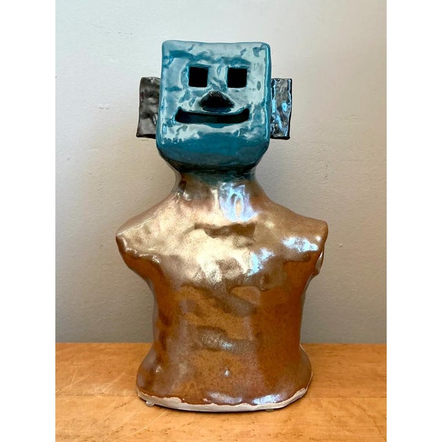 Vintage Abstract Ceramic Bust Sculpture For Sale - Image 9 of 12