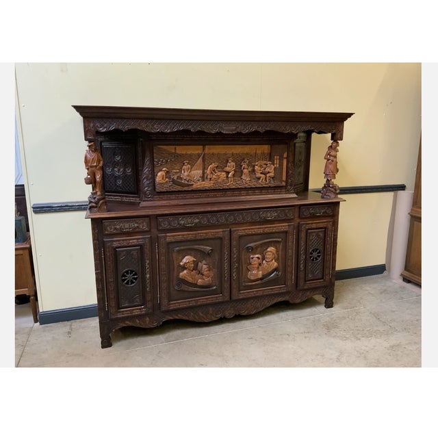 1940s Vintage Monumental Credenza, 1945 For Sale - Image 5 of 11