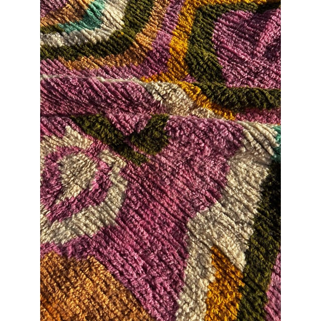Textile Colorful Moroccan Berber Wool Rug For Sale - Image 7 of 7