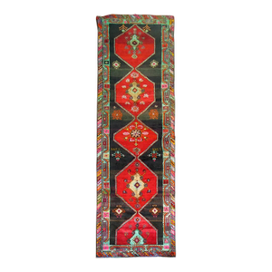 Zabihi Collection Vintage Turkish Kars Corridor Size Rug