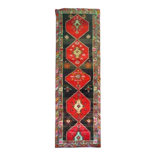 Zabihi Collection Vintage Turkish Kars Corridor Size Rug - 5'1" x 17'11" For Sale