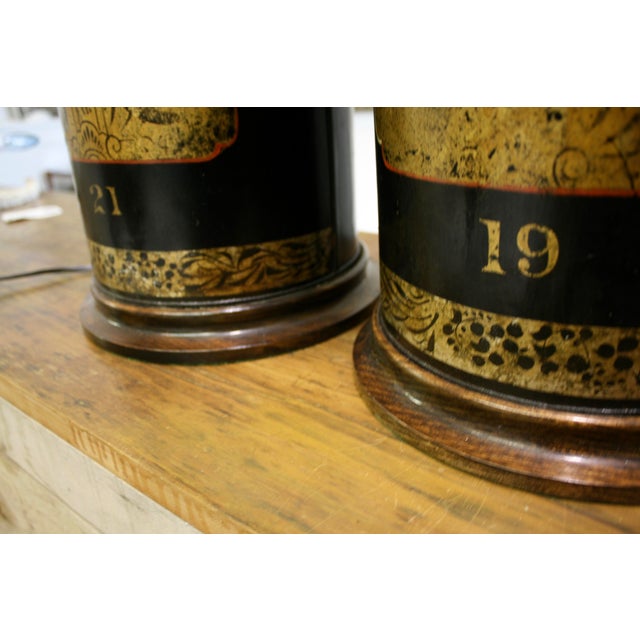 Vintage Tole Lamps - Pair For Sale In New York - Image 6 of 6