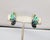 1960s Vintage 1960s Signed Napier Green & Blue Enamel Feather Clip Earrings-2 Pieces For Sale - Image 5 of 8