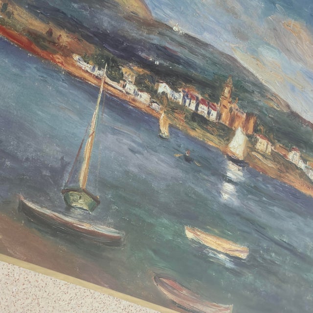 Vintage Pierre-Auguste Renoir "Paysage en Été" Framed Lithograph Print – Premium Custom Antique Gold Leaf Frame With Textured Linen Matting For Sale In Columbus - Image 6 of 9