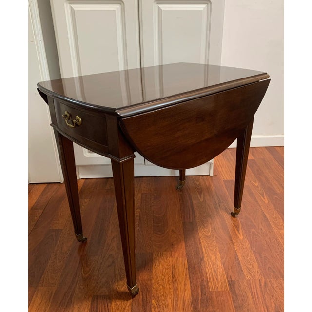 Ethan Allen Lamp Nightstand Pembroke Table Vintage For Sale - Image 9 of 9