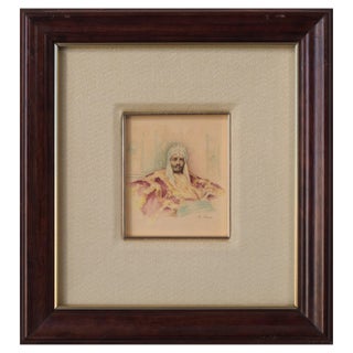 R. Moya, Portrait of a Possible Arab Prince, Watercolour For Sale