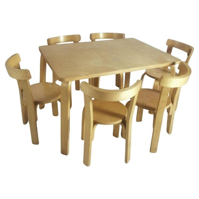 Children's Chairs and Table attributed to Alvar Aalto for Artek, 1970s, Set of 7 For Sale - Image 13 of 13
