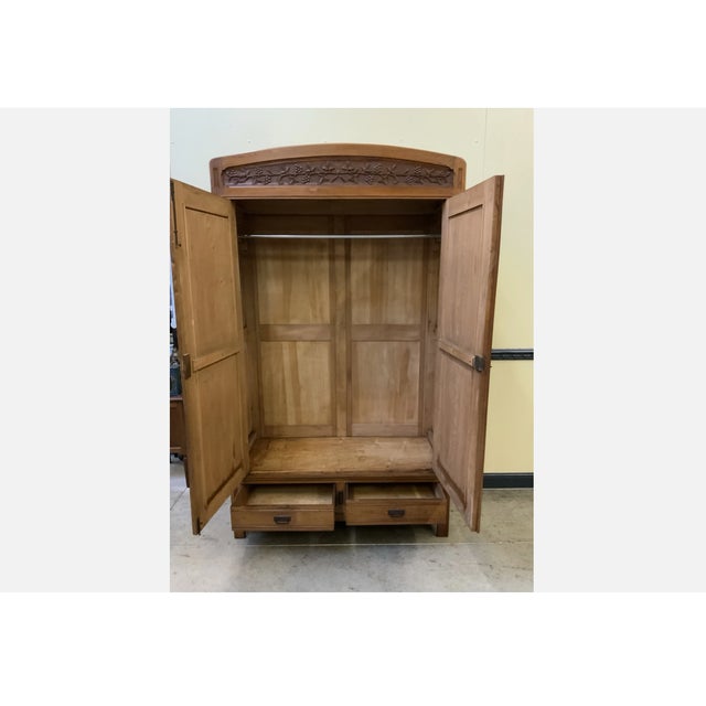 Wood Antique Art Nouveau Wardrobe, 1900 For Sale - Image 7 of 9