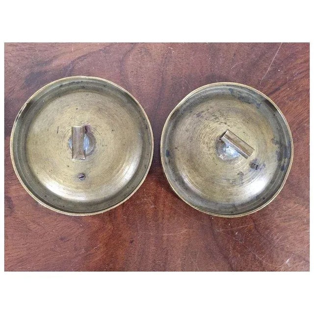 Bronze Antique 19th Century French Empire Gilt & Patinated Bronze Drapery Curtain Tie Backs Roundel Rosettes With Classical Head Mask 1810 - a Pair For Sale - Image 8 of 11