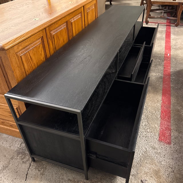 West Elm Industrial Storage Media Console For Sale - Image 10 of 12