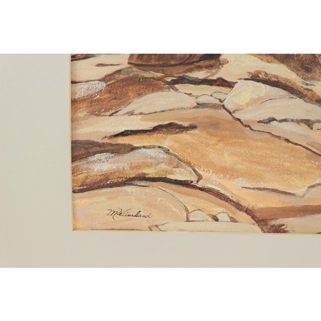 Coastal Late 20th Century Original Watercolor Lighthouse Painting of Peggy's Cove, Nova Scotia For Sale - Image 3 of 4