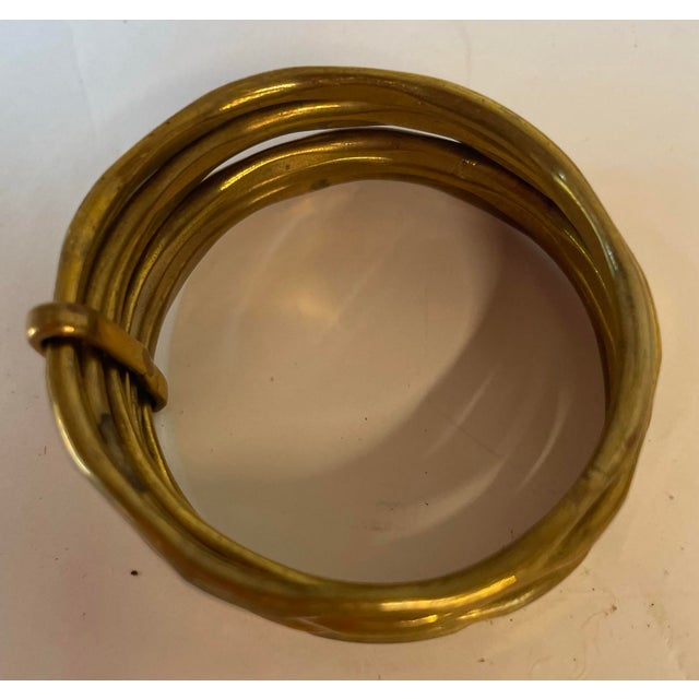 Vintage Brutalist Brass Napkin Rings - Set of 8 For Sale - Image 4 of 7