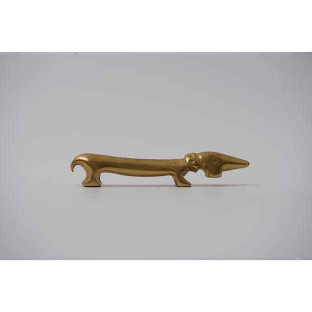 Vintage Brass Bottle Opener in the Shape of a Dachshund by Walter Bosse for Herta Baller, 1950s For Sale - Image 4 of 11