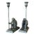Pair of Maitland-Smith Sculptural Figurative Verdigris Patina Monkey Candlesticks For Sale