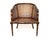 Vintage Regency Style Faux Bamboo Wood and Cane Tub Chair For Sale - Image 10 of 12