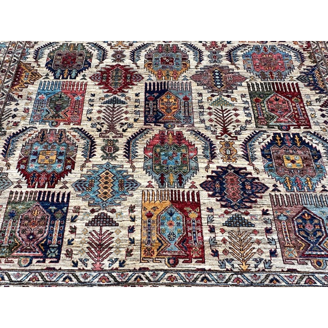 Textile Hand-Knotted Afghan Kazak Wool Area Rug - 9'0" X 11'10 For Sale - Image 7 of 12
