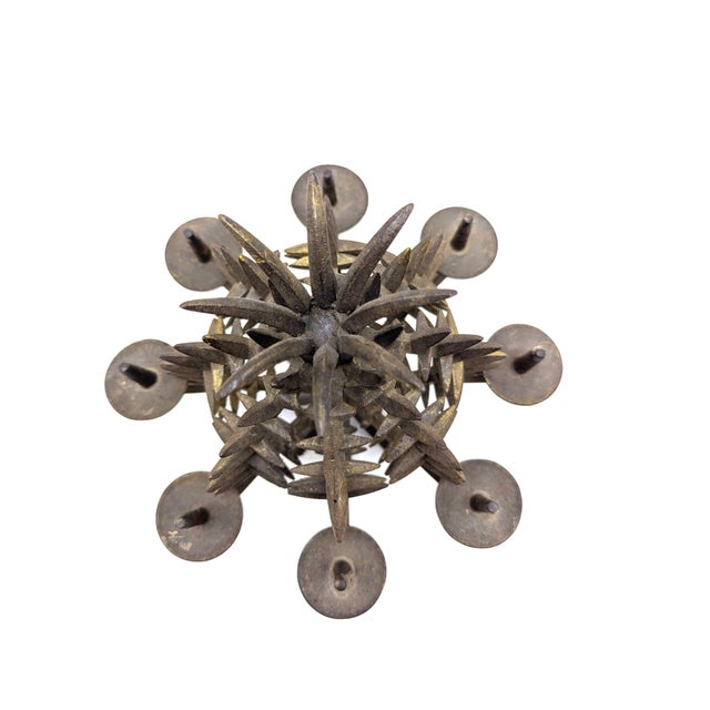 Jens h. Quistgaard ,,pineapple" kerzenständer für 8 kerzen aus gusseisen im bronze- look, unterseitig am kerzenhalter...