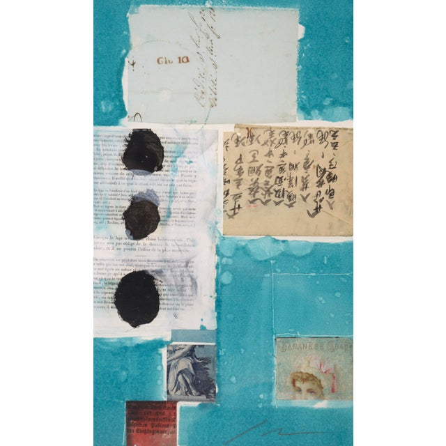 "Application of the Laws" Chine Colle Watercolor With Found Object Collage by Michael Pauker For Sale - Image 4 of 15