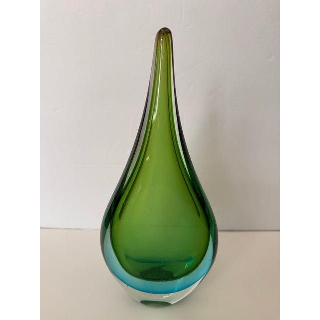 Murano Sommerso Teardrop Sculpture For Sale - Image 10 of 12