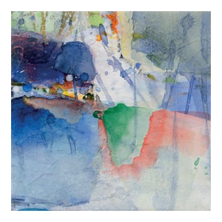 Contemporary Abstract Acrylic on Canvas "Forest Clearing" by Greet Helsen For Sale