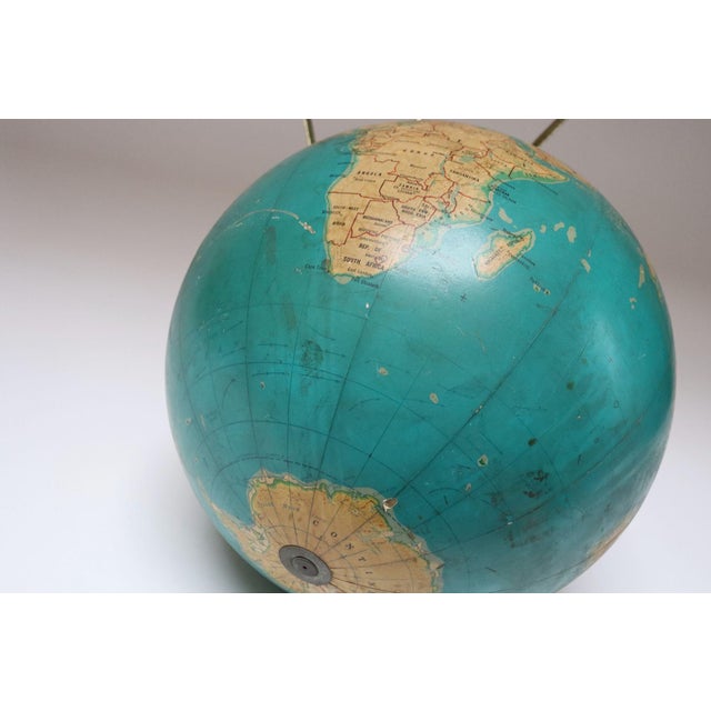 Vintage Cram's Physical Political Globe on Brass Tripod Base For Sale In New York - Image 6 of 12