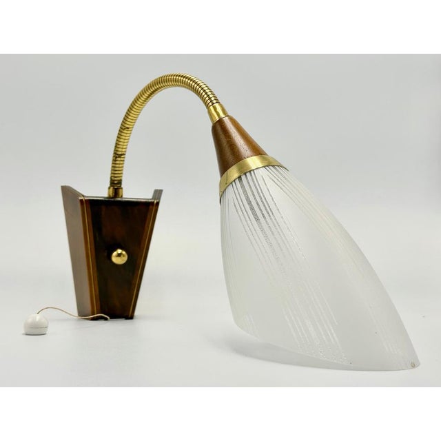 Mid-Century Scandinavian Modern Teak & Brass Sconce, 1960s For Sale - Image 11 of 12
