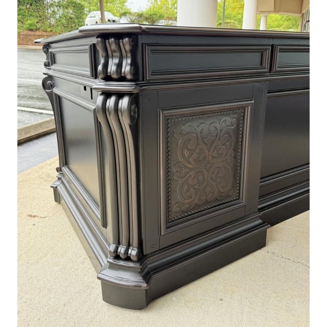 Wood Hooker Furniture Telluride 76” Executive Desk With Wood Panels For Sale - Image 7 of 15
