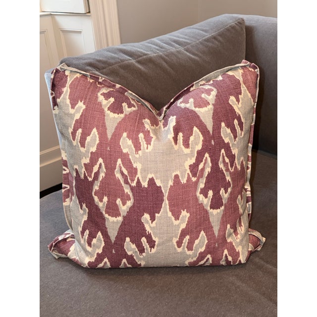 4 Throw pillows, Kelly Wearstler Lee Jofa Bengal Bazaar Magenta Belgian Linen