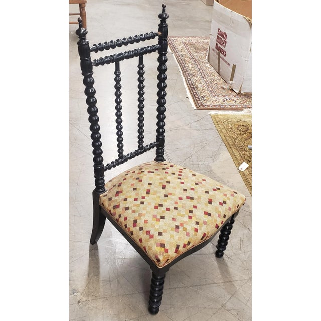 Victorian Victorian Ebonized Turned Mahogany Side Chair, Circa 1920s For Sale - Image 3 of 11