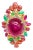 Bochic “Orient” Vintage Ruby, Emerald, Sapphire & Diamond Ring Set In 18K & Silv For Sale