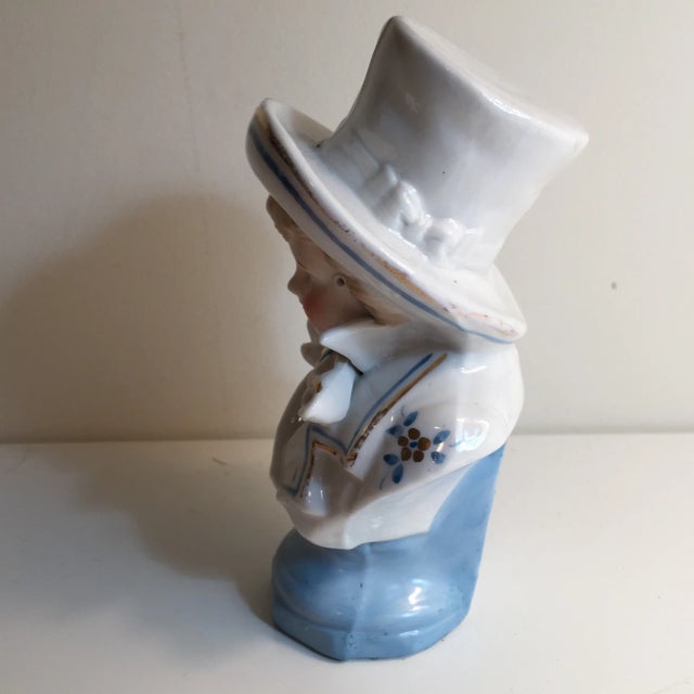 Victorian Hand-Painted Ceramic Boy Portrait Bust For Sale - Image 4 of 6