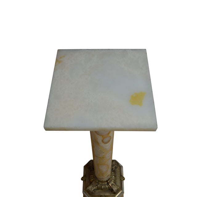 Gemstone Antique French Onyx Marble Columns with Ormolu Collars, 1870, Set of 2 For Sale - Image 7 of 18