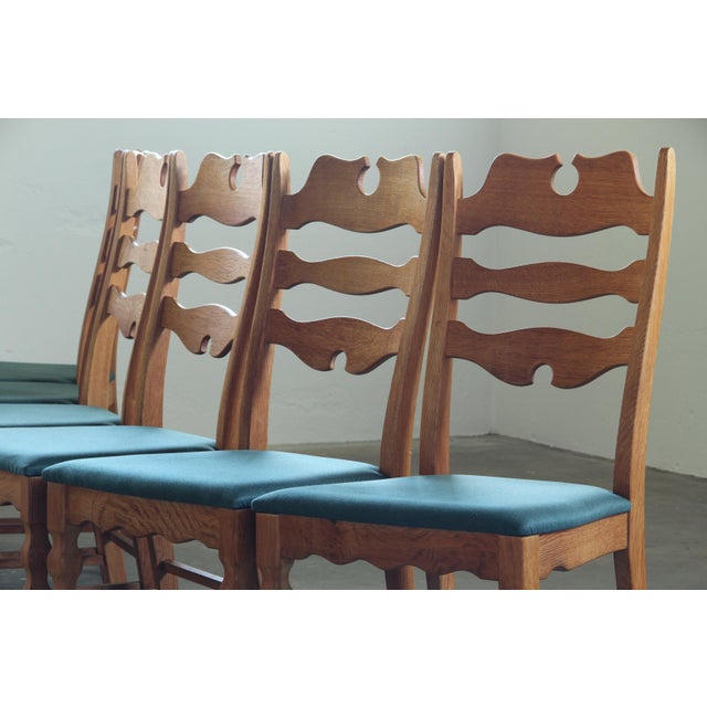 Vintage Razorblade High Back Dining Chairs by Henning Kjærnulf, Denmark, 1960s, Set of 6 For Sale - Image 15 of 18