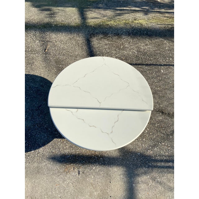 Karl Springer Style Modern Swivel Top Half Moon/Full Moon Coffee Table For Sale In Tampa - Image 6 of 13