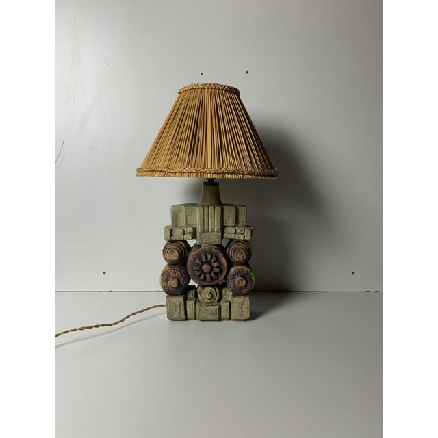 Mid-Century Modern Brutalist Ceramic Table Lamp by Bernard Rooke, 1970s For Sale - Image 15 of 17