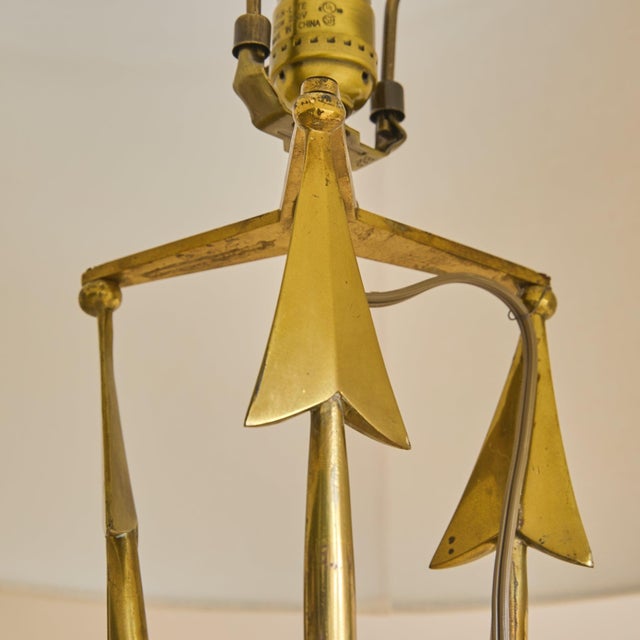 1950s French Brass Arrow Floor Lamp by Marcel Guillemard For Sale - Image 11 of 12