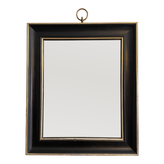 1960s Mid Century Modern Turner "Fashion Plate" Black Wall Mirror For Sale