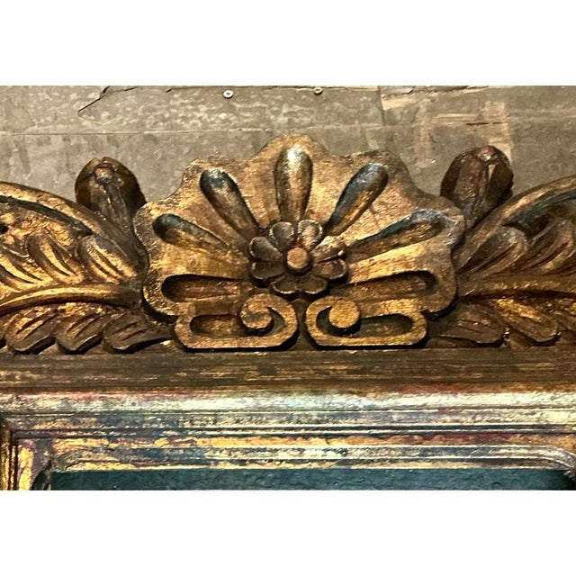 Wood Vintage Spanish Carved Wood Gilt Frame For Sale - Image 7 of 12