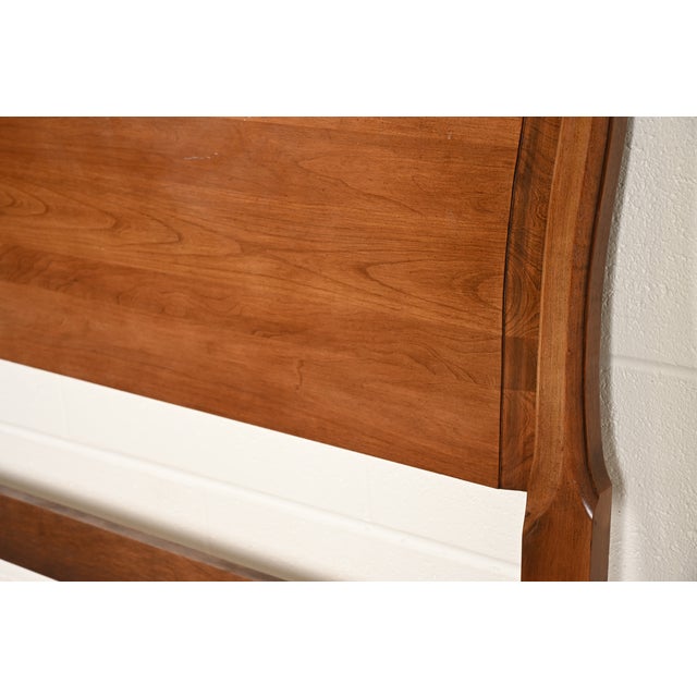 Wood Kindel Furniture French Provincial Louis XV Cherry Wood Full Size Headboard, Circa 1960s For Sale - Image 7 of 9